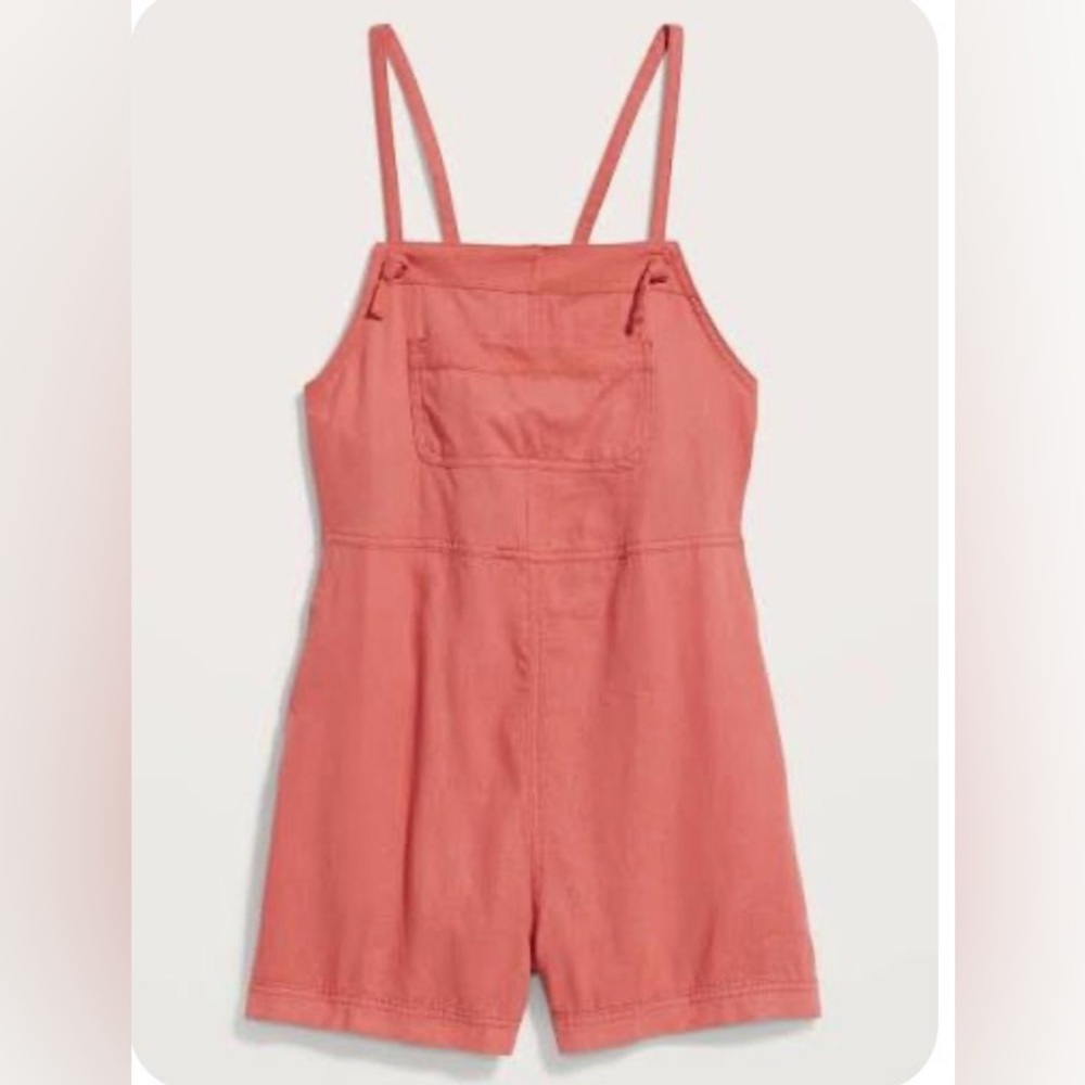 Old Navy Linen Blend Utility Shortalls